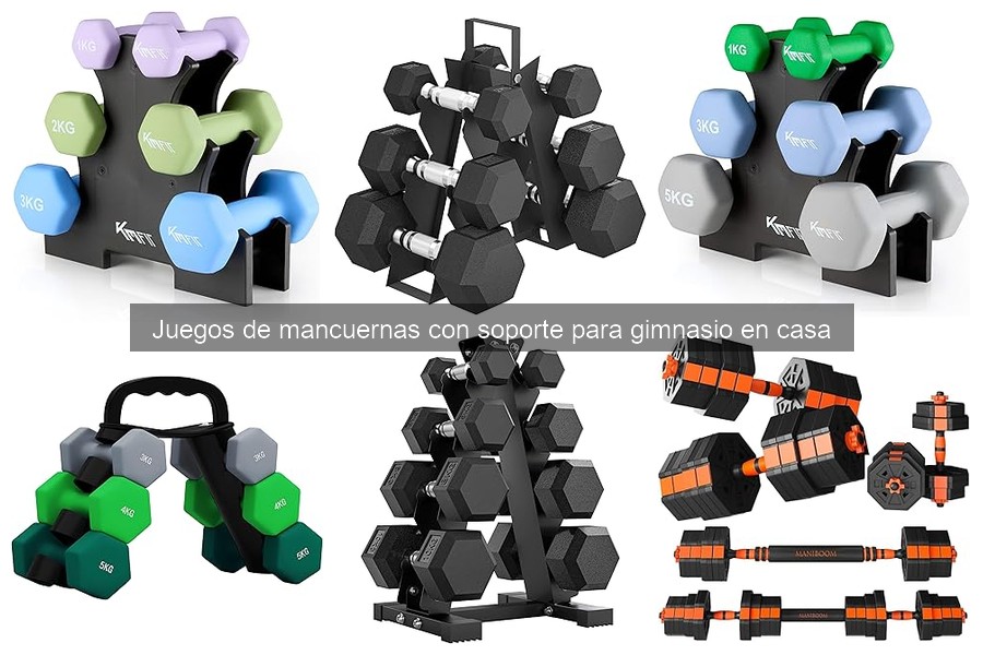 Cómo utilizar un juego de mancuernas con soporte en casa