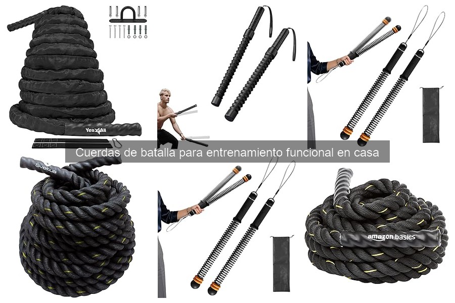 Comparativa de cuerdas de batalla para entrenamiento en casa