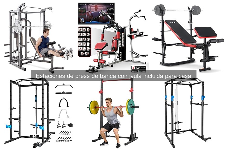 Comparativa de estaciones de press de banca con jaula para casa