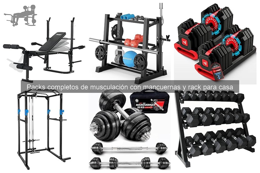 Comparativa de Packs de Musculación con Mancuernas y Rack