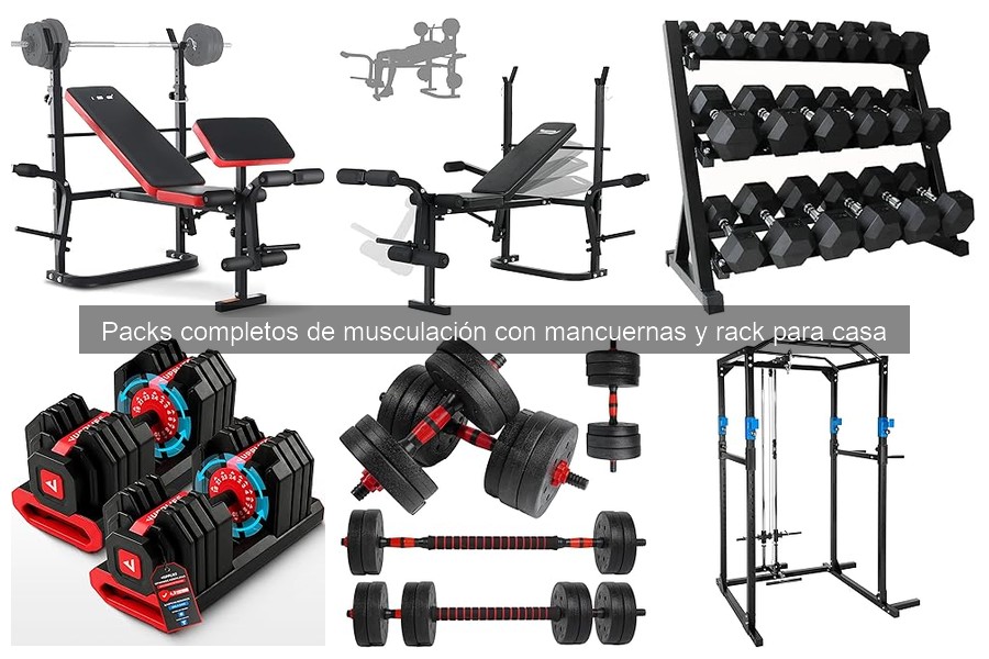 Ejercicios básicos con mancuernas y rack para casa