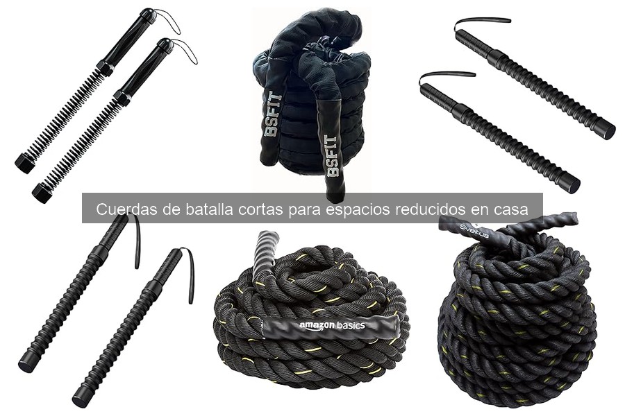 Ejercicios con cuerdas de batalla cortas para fuerza y resistencia