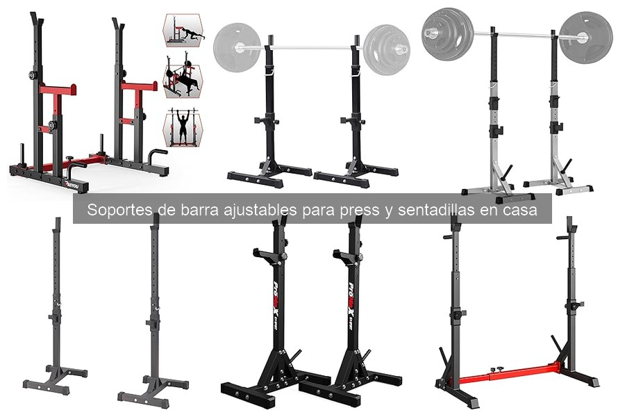 Ejercicios con Soportes de Barra Ajustables para Gym en Casa
