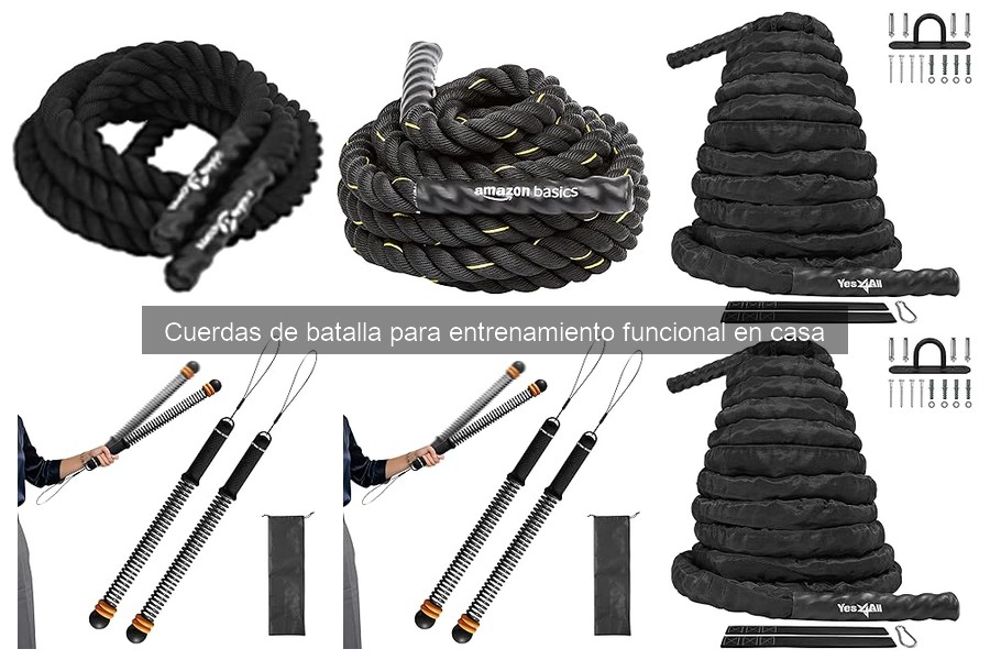 Ejercicios efectivos con cuerdas de batalla en casa