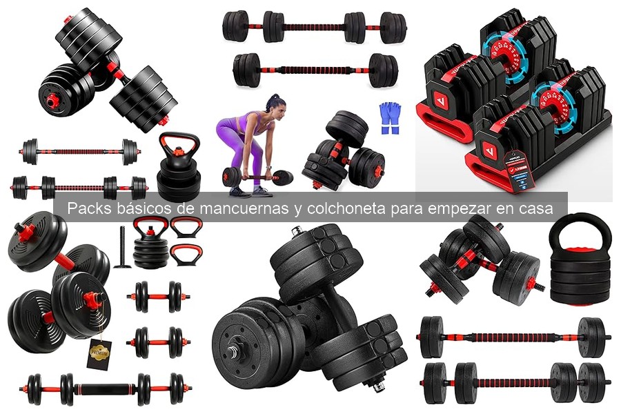 Packs básicos de mancuernas y colchoneta: definición y características