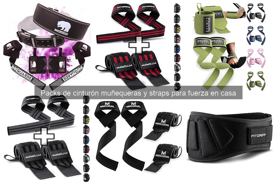 Packs de Cinturón, Muñequeras y Straps para Fuerza en Casa