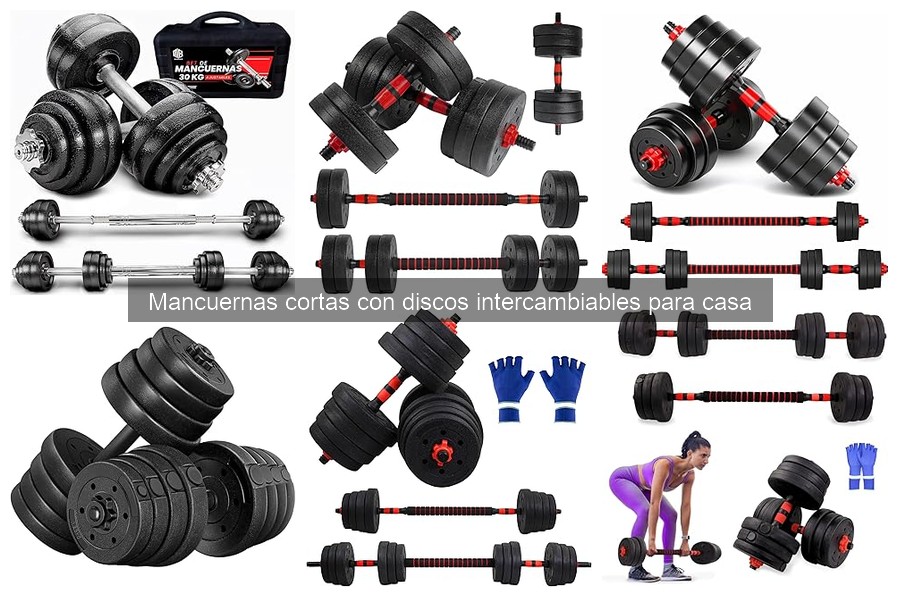 Precio promedio de mancuernas cortas con discos intercambiables