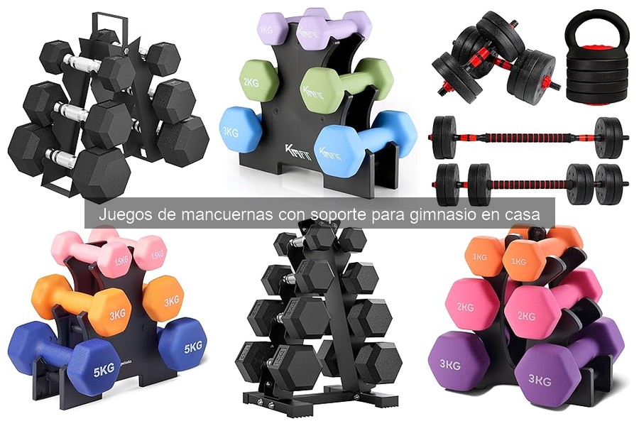 Prevén lesiones con juegos de mancuernas y soporte